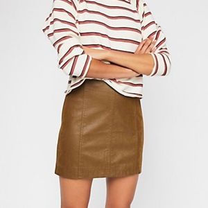 Free People Brown Suede Mini Skirt